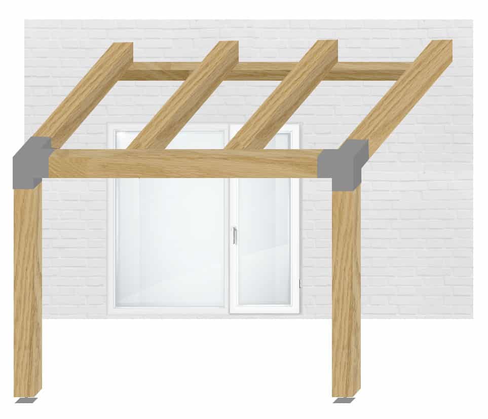 pergola bois murale 3x3