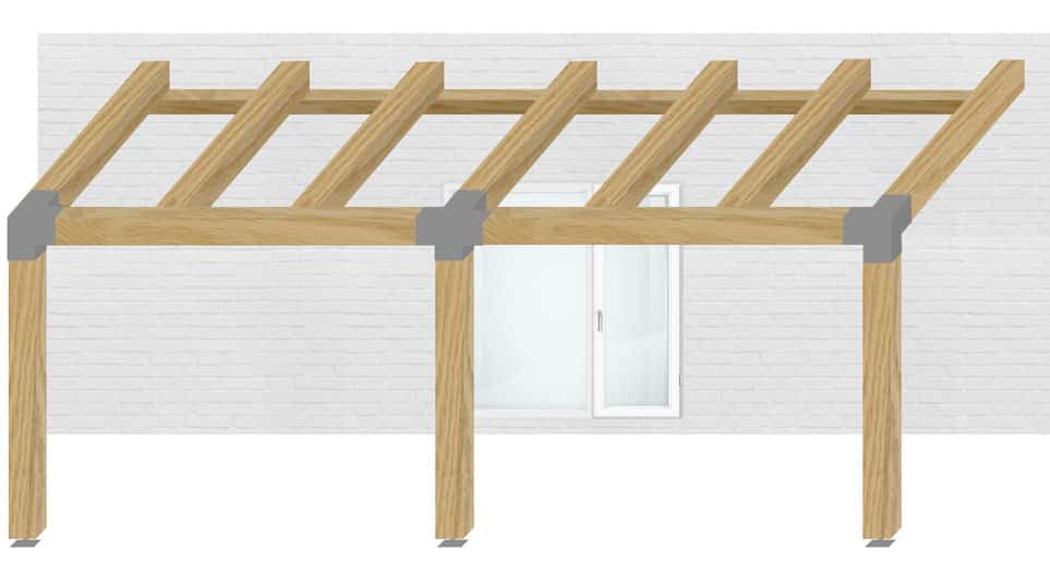 pergola bois murale 3x6