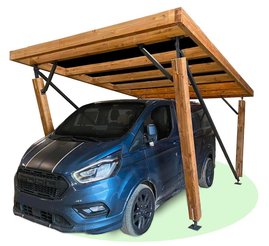 Carport solaire bois