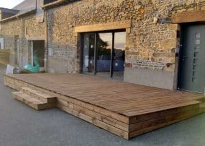 terrasse en bois sur plots